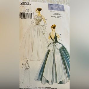 Vogue Vintage 1956 Design Gown V8729